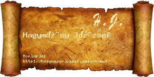 Hagymásy József névjegykártya